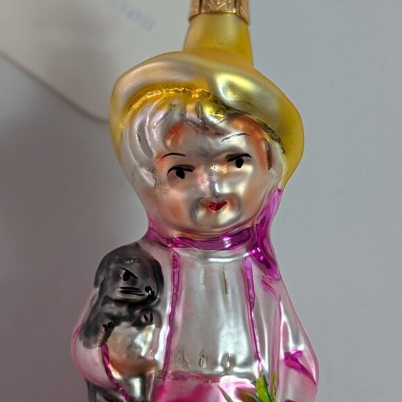 Vtg Christopher Radko Patrick's Bunny Christmas Ornament Hand Painted Glass - Picture 3 of 8